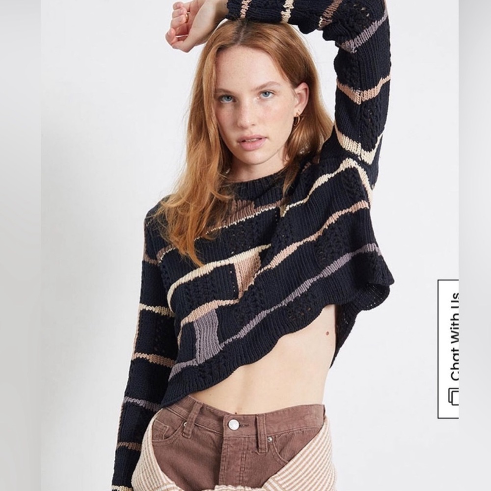 LA Hearts Missed Messages Checkered Sweater